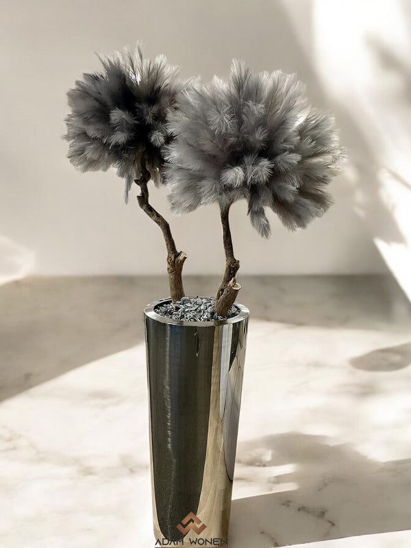 Zilver vaas 90cm Inc bloemstuk